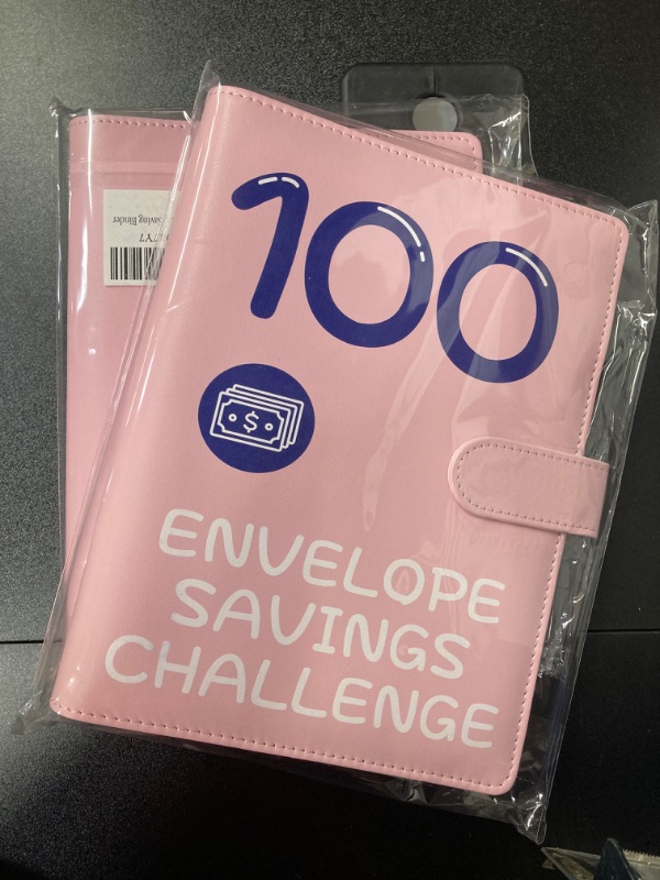 Photo 2 of 100 Envelopes Money Saving Challenge, 2023 PU Leather 100 Envelope Challenge Binder, Easy and Funny Way to Save $5,050 Budget Planner, 100-Day Envelope Challenge Kit Money Saving Binder(2 Pack)