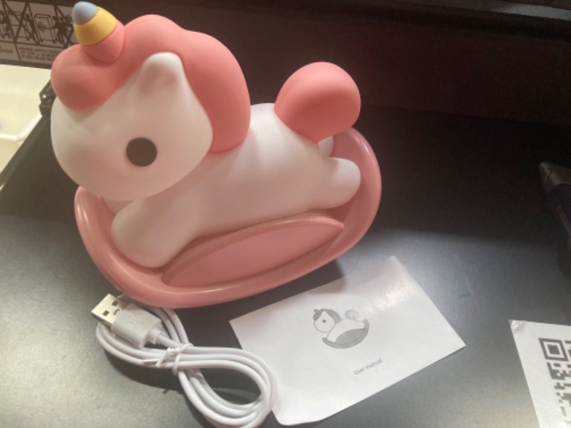 Photo 1 of AWOFOT Rocking Horse Unicorn Night Light for Kids, USB Charging Pat Control Brightness Silicone Cute Lamp, Unicorn Night Lights for Girls Bedroom, Unicorn Light for Girls/Toddler/Baby/Boys ( 2 PACK )