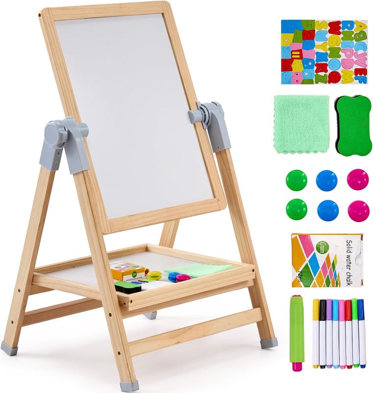 Photo 1 of ****HAS BROKEN PIECES/PARTS ONLY****
2.1 2.1 out of 5 stars (64)
2-in-1 Easel for Kids, Height Adjustable Double Sided Art Painting Activity Easel Standing Wooden Dry Erase Board with Whiteboard Chalkboard for Toddlers Boys Girls
