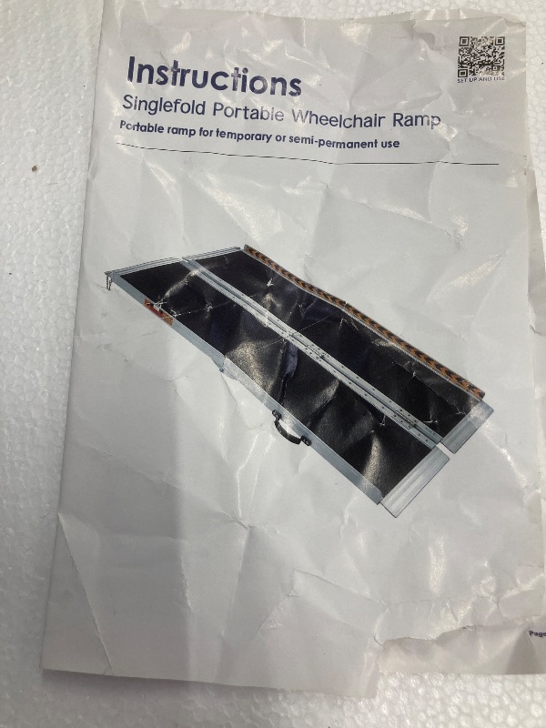 Photo 1 of VNN Portable Wheelchair Ramp 4FT, Non-Slip Aluminum Folding Handicap Ramp, Door Threshold Wheelchair Ramps for Home, Wheel Chair Ramp for Home Steps, Scooter Ramp, Doorways