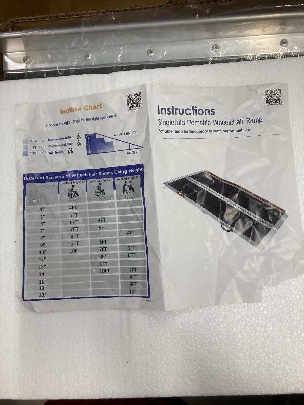 Photo 1 of VNN Portable Wheelchair Ramp 4FT, Non-Slip Aluminum Folding Handicap Ramp, Door Threshold Wheelchair Ramps for Home, Wheel Chair Ramp for Home Steps, Scooter Ramp, Doorways