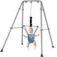 Photo 1 of 2 in 1 Baby Jumper with Strong Support Stand and Baby Walking Harness Function for 6-24 Months, Blue