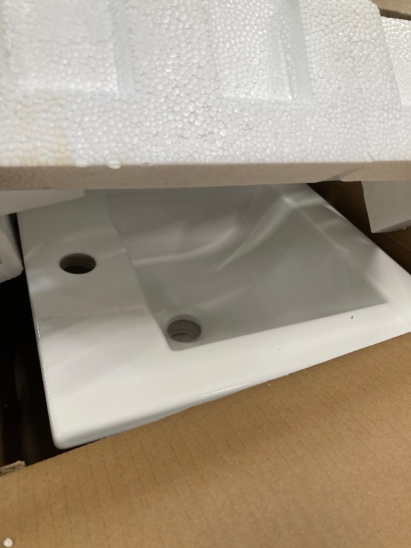 Photo 2 of 18" Ceramic Square Vanity Sink Top, White