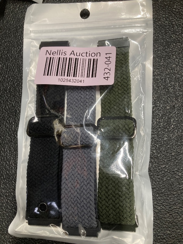 Photo 1 of 3 Pack Braided 22mm Nylon Band Compatible for Samsung Galaxy Watch 46 mm/Galaxy Watch 3 45mm/Gear S3 Frontier/Classic Bands Men Women, Sport Soft Stretchy Watch Strap(22mm, Black/Dark Gray/Army Green)