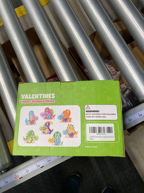 Photo 2 of 28 Pack Valentines Day Gifts for Kids, Heart Slime with Dinosaur Greeting Cards Stress Relief Fidget Toy for Kids Party Favor, Valentine's Day School Prize Classroom Exchange Gift Set Style 3