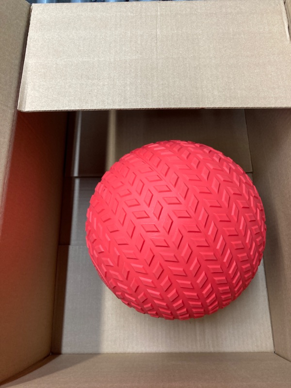 Photo 1 of **10 LB BALL**ProsourceFit Slam Medicine Balls  10 lbs Smooth and Tread Textured Grip Dead Weight Balls for Crossfit, Strength and Conditioning Exercises, Cardio and Core Workouts Red 10 LB