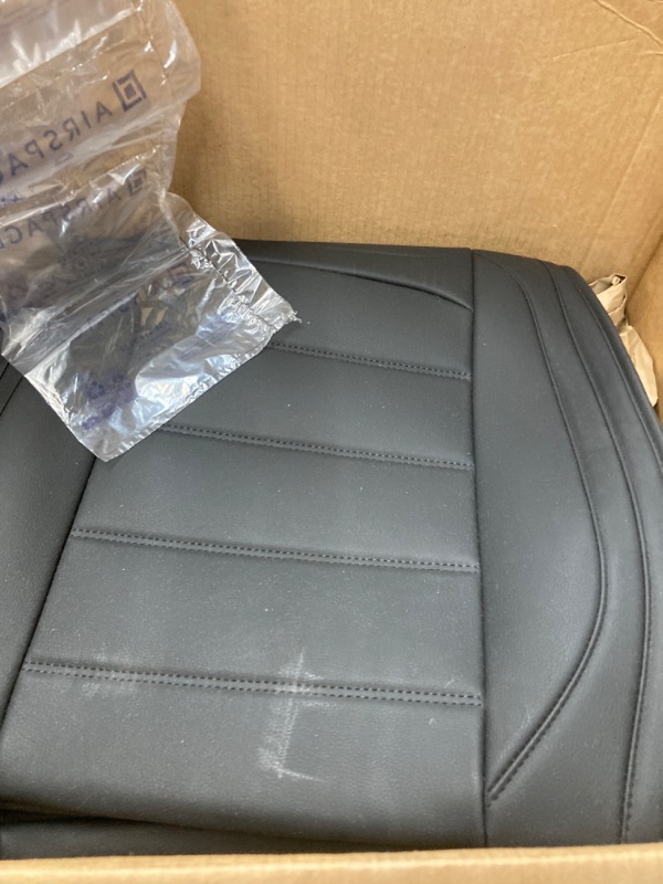 Photo 2 of Sanwom Leather Car Seat Covers 2 PCS Front, Universal Automotive Vehicle Seat Covers, Waterproof Vehicle Seat Covers for Most Sedan SUV Pick-up Truck, Black 01-Front/Black