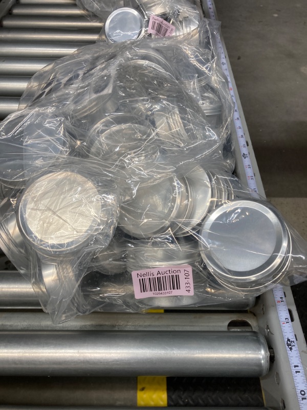 Photo 1 of 50 Pack Metal Tins Aluminum Containers with Lids Screw Top Round Tin Cans for Cosmetic Lip Balm DIY Salves Candles Wax with 5 Markers 10 Sheets Label Stickers (4 oz, Silver) 4 oz Silver