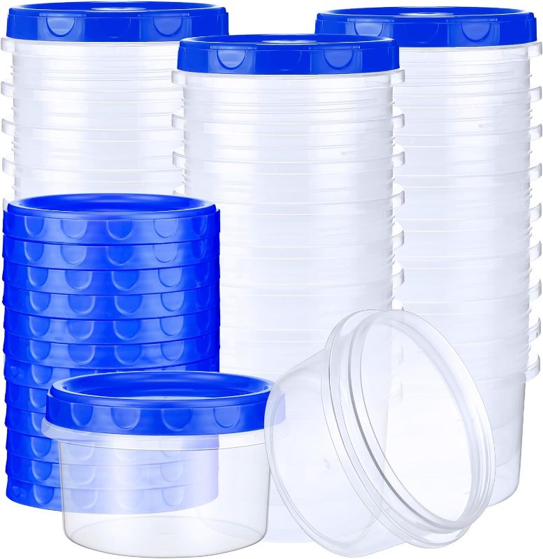 Photo 1 of  18 Pack 8 oz Twist Top Food Storage Containers with Screw Lids Reusable Freezer Containers Plastic Airtight Deli Food Jars for Food Microwave Dishwasher Leak Proof