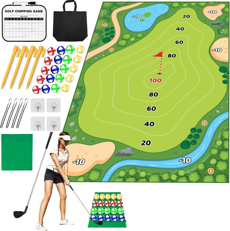 Photo 1 of 4.7 4.7 out of 5 stars 40
Golf Chipping Game Mat - Chip Games Sticky Practice Golf Game Set for Adults Kids Indoor Outdoor Backyard Garden Party - New Practice Golf Balls Putting Pitching Hitting Casual Golf Play Fun Mat