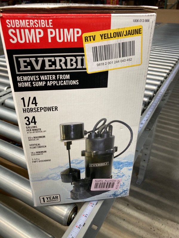 Photo 3 of 1/4 HP Aluminum Sump Pump Vertical Switch