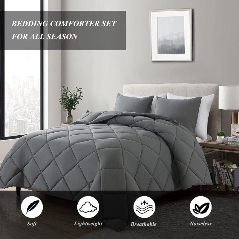 Photo 1 of Visit the ELNIDO QUEEN Store
4.5 4.5 out of 5 stars 2,528
ELNIDO QUEEN® Grey Twin Comforter Set with 1 Pillow Sham - 2 Pieces Bed Comforter Set - Gray Down Alternative Comforter Set - Lightweight All Season Bedding Comforter Sets Twin Size(64×88 Inch