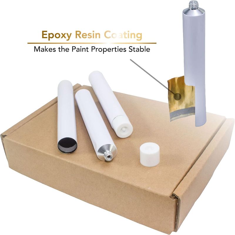 Photo 1 of Empty Aluminum Paint Tubes for Making Paint and Store Remaining Paint(20ml/0.67fl oz,9 pack),with Golden Yellow Epoxy Resin Coating, Perfect For Acrylics