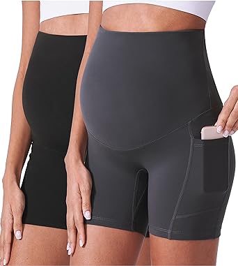 Photo 1 of POSHDIVAH Maternity Shorts for Women Over Belly Biker Workout Yoga Active Summer Pregnancy Running Short Leggings 5"
MEDIUM 