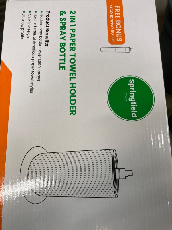 Photo 1 of 2 in 1 Paper Towel Holder with Spray Bottle Center, Brushed Nickel Paper Towel Holder Countertop, Kitchen Paper Towel Holder, Bathroom Paper Towel Holder, Bathroom Must Have