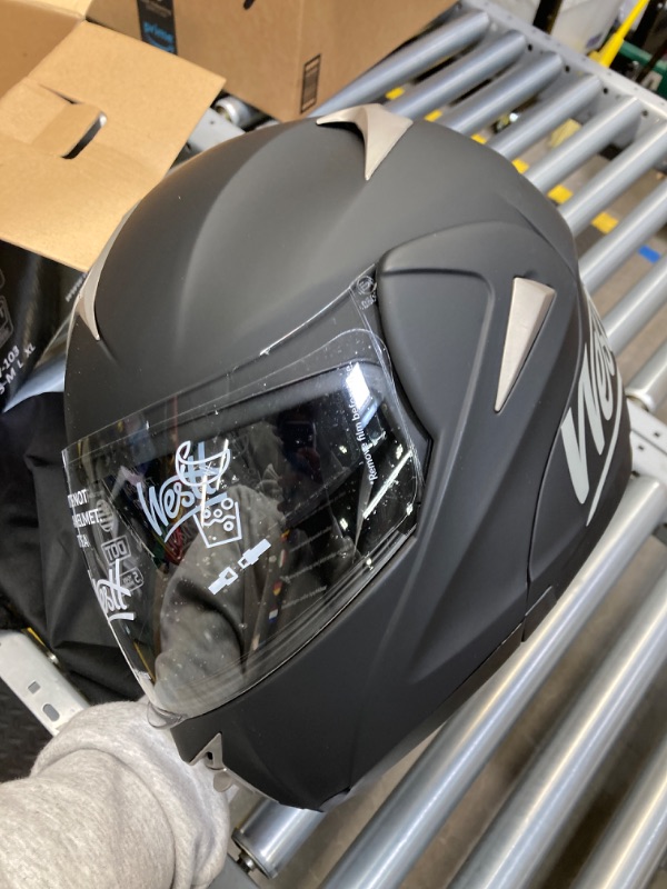 Photo 1 of Westt Open Face Motorcycle Helmet - Modular Motorcycle Helmets for Men Women - Motorcycle Helmets Dual Visor DOT Dirt Bike Helmet(S/Black Gold Torque) S (21.65-22.05 in) Black-Gold