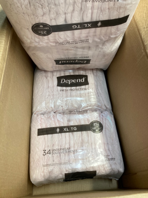 Photo 3 of Depend Fresh Protection Adult Incontinence Underwear for Women (Formerly Depend Fit-Flex), Disposable, Maximum, Extra-Large, Blush, 68 Count (2 Packs of 34), Packaging May Vary X-Large (68 Count)