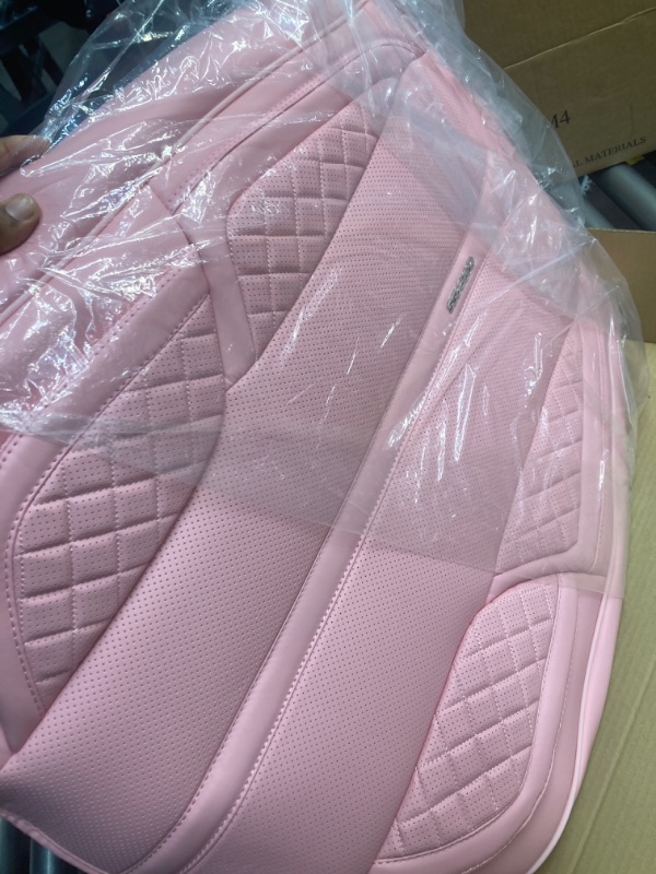 Photo 2 of CAR PASS Barbie Pink Nappa Waterproof Leather Car Seat Covers Two Front Seat only Cushion Breathable Protector Universal Fit for Car Sedan SUV Pickup Truck,Front Seat Cover (Pink) all pink Two Front Set