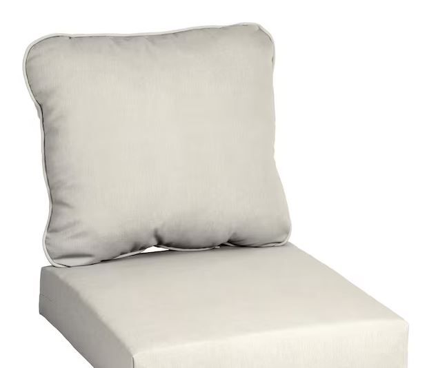 Photo 1 of 24 in. x 24 in. CushionGuard Two Piece Deep Seating Outdoor Lounge Chair Cushion in Almond Biscotti