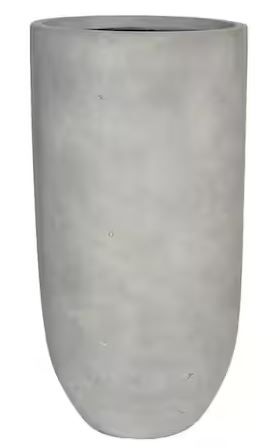 Photo 1 of 10 in. Clovis Medium Gray Smooth Cement Composite Round Cylinder Planter (10 in. D x 18.3 in. H)