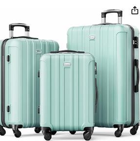 Photo 1 of 1 Piece Set Suitcase Spinner Wheels ABS Lightweight Luggage Sets with TSA Lock, mint green