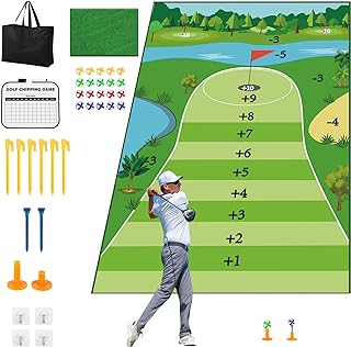 Photo 3 of Golf Chipping Game 6x4 Ft Battle Royale Golf Game Indoor Outdoor Golf Game Set Game Mats Velcro Golf Chipping Game