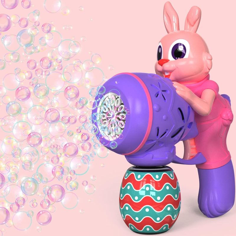 Photo 1 of Easter Bubbles for Kids, Easter Basket Stuffers for Toddler 1-3, Easter Bubble Guns for Kids Ages 4-8, Easter Toys Gifts for Girls Boys, Pink Purple