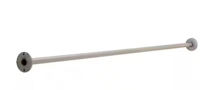 Photo 1 of 60 in. x 1 in. Beveled-Edge Stainless Steel Shower Rod in Brushed Nickel

