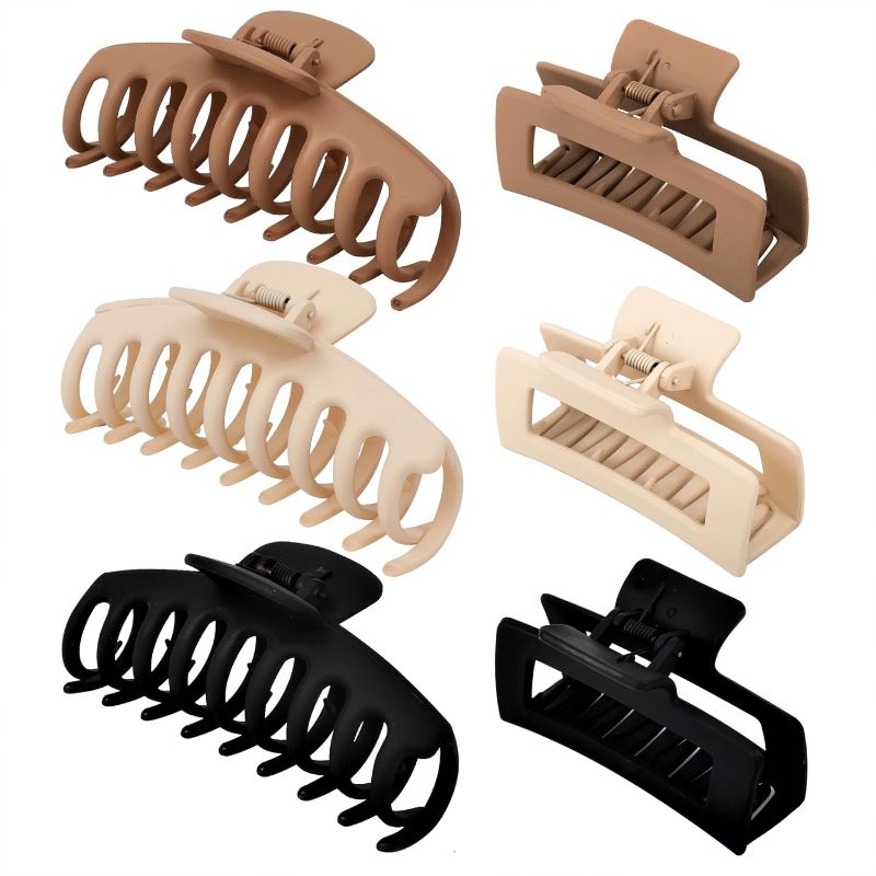 Photo 1 of 79Style 6pcs Hair Clips For Women Thick Hair Claw Clips Large Medium Hair Clps Set Neutral Color Womens Hair Claw Clips Big Hair Clip For Girls Thin Curly Long Hair (Neutral) 9 Pack 
