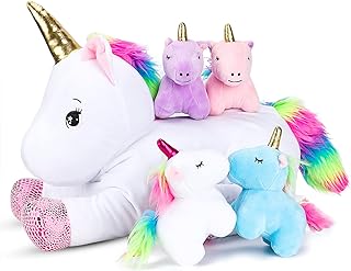 Photo 1 of 16inch Unicorn Stuffed Animals -Unicorn Gifts for Girls -5 in 1 Plush Mommy Unicorn PlaySet with 4 Babies Unicorns Doll Surprise Toy