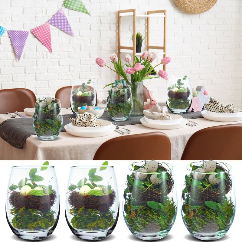 Photo 1 of 32 Pcs Easter Table DIY Set 6 Glasses Natural Easter Decorations for Easter Festival Spring Party Table Decor Craft