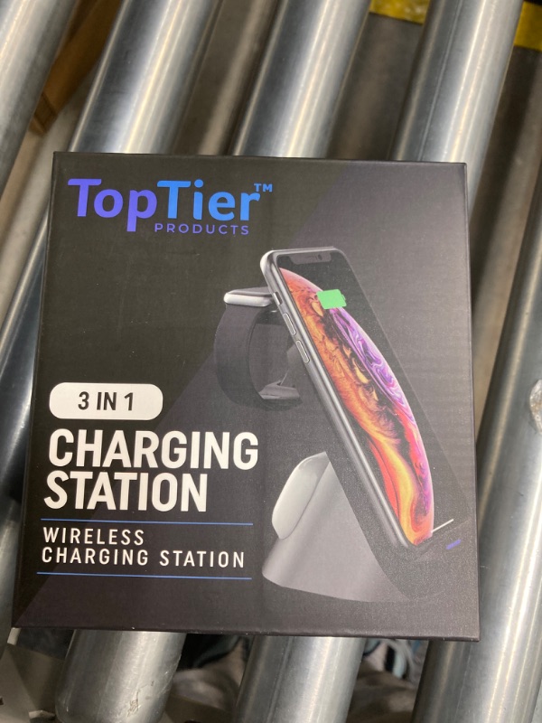 Photo 3 of Top Tier 3 in 1 Wireless Charging Station Apple & Samsung, iPhone Apple Watch Airpods Phone Charger and Qi Certified Devices