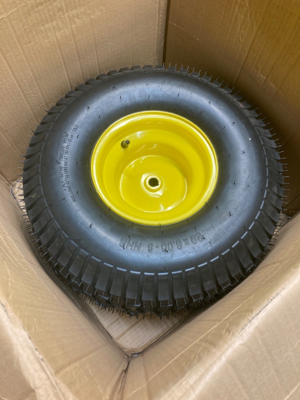 Photo 2 of 15x6.00-6" Front Tire Assembly Replacement for 100 and 300 Series John Deere Riding Mowers - 2 pack