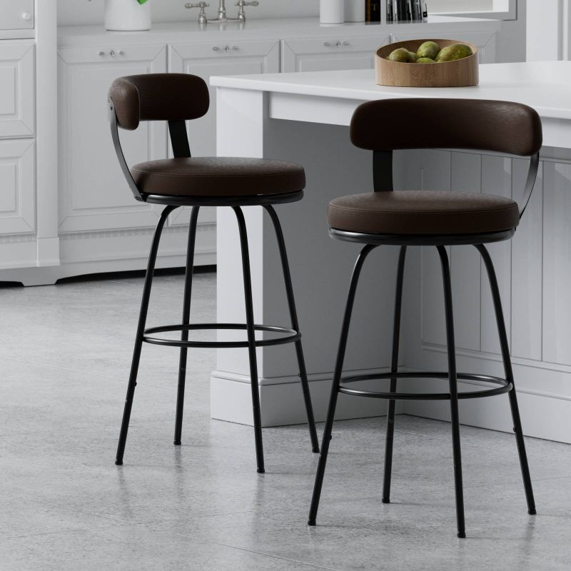 Photo 1 of Hausfame Metal Counter Height Industrial Swivel Bar Stools