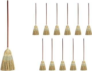 Photo 1 of ** Bundle x 2* Rubbermaid Commercial Lobby Corn Broom, Wood Handle, Brown (FG637300BRN)