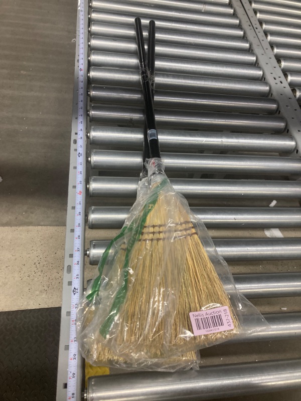 Photo 1 of ** Bundle x 2* Rubbermaid Commercial Lobby Corn Broom, Wood Handle, Brown (FG637300BRN)