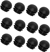 Photo 1 of *** BUNDLE X 5 *** 1" Domed Plug Pipe Cap, HANSHILAI 25 mm Black Plastic End Caps Plugs, 12 Pcs Round Tube Inserts Furniture Glides End Caps Plugs, Chair Leg Glide Feet Protectors