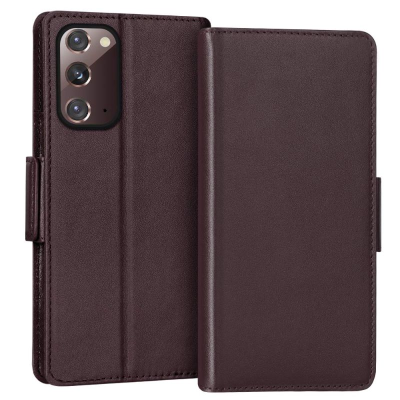 Photo 1 of FYY Case for Samsung Galaxy Note 20 6.7", Luxury [Cowhide Genuine Leather][RFID Blocking] Wallet Case, Flip Folio Case Cover with [Kickstand Function] and[Card Slots] for Galaxy Note 20 6.7" Brown