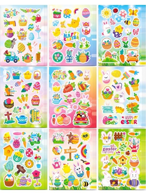 Photo 1 of *** BUNDLE X 8*** 28 PACKS EASTER ASSORTED STICKERS 