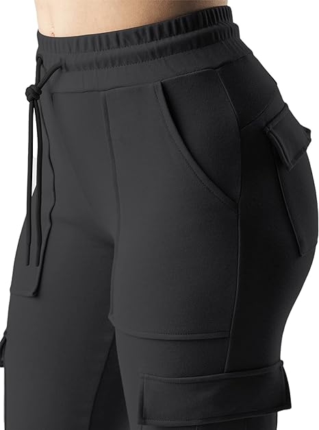Photo 1 of  Womens Yoga Sweatpants with Pockets Stretch Tapered Joggers Pants Drawstring Running Lounge Hiking size s