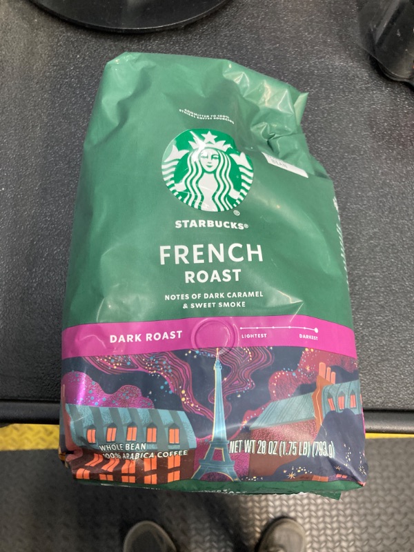 Photo 2 of ***EXPIRED 09 JULY 2024** Starbucks Whole Bean Coffee, Dark Roast Coffee, French Roast, 100% Arabica, 1 bag (28 oz) French Roast 1.75 Pound (Pack of 1)