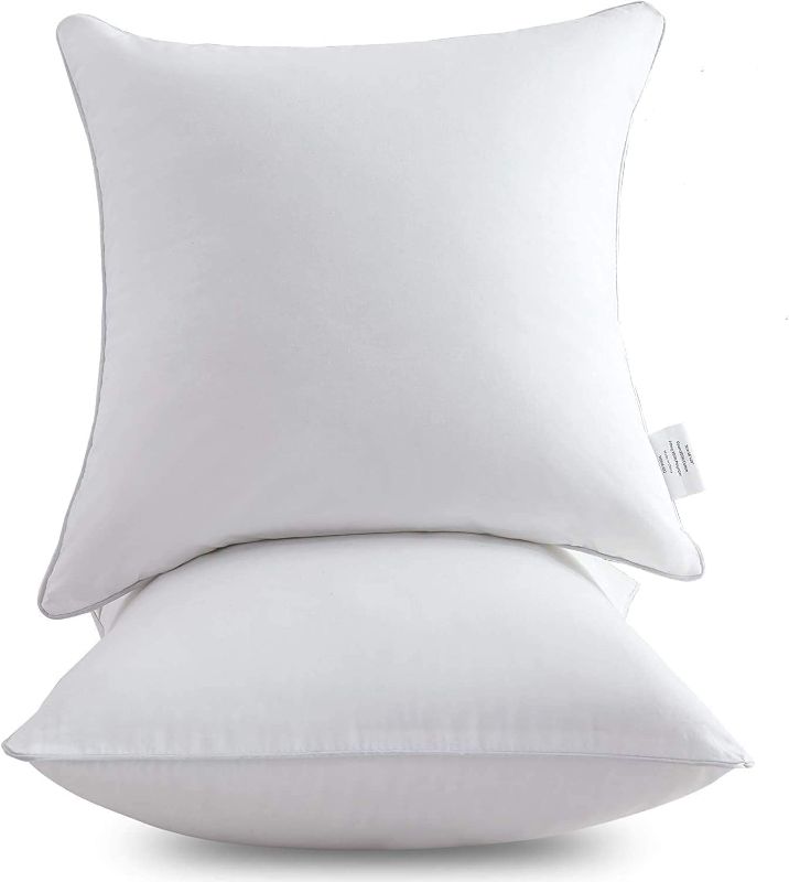 Photo 1 of ACANVA 28 x 28 Pillow Inserts (Set of 2) - Euro Pillow Inserts with 100% Cotton Cover - 28 Inch Square Interior Sofa Pillow Inserts - Decorative Pillow Insert Pair - White Couch Pillow