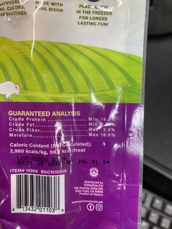 Photo 3 of Canine Naturals Bison Chew - Rawhide Free Dog Treats - Made with Real Bison - Poultry Free Recipe - Easily Digestible - 6 Pack of 2.5 Inch Mini Rolls for Dogs 20lb Or Less, Bison 4.2 Ounce (Pack of 6)