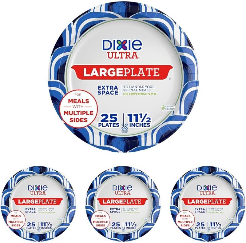 Photo 1 of Dixie Ultra, Large Paper Plates, 10 Inch, 43 Count, 3X Stronger*, Heavy Duty, Microwave-Safe, Soak-Proof, Cut Resistant, Disposable Plates For Heavy, Messy Meals