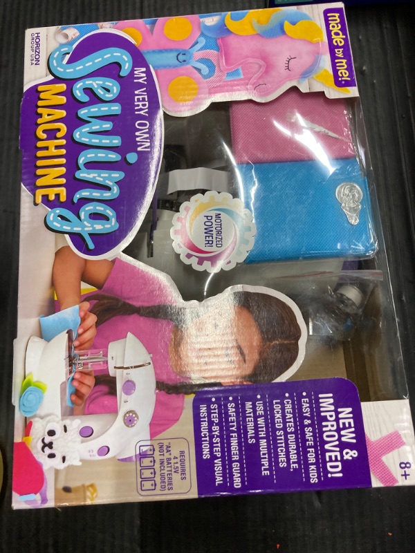 Photo 1 of Made By Me My Very Own Sewing Machine, Portable Battery Powered First Sewing Machine, Includes Fabric, Thread, Measuring Tape, & Stuffing, Beginner Sewing Machine for Kids Ages 8+