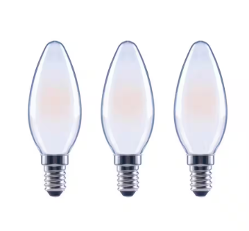 Photo 1 of 60-Watt Equivalent B11 Dimmable Candelabra ENERGY STAR Frosted Glass Vintage Edison LED Light Bulb Bright White (3-Pack)
