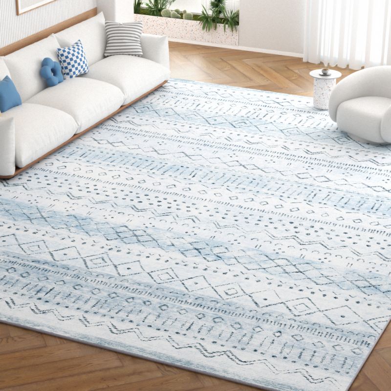 Photo 1 of 
Nefoso 8' x 10' Area Rugs, Washable Area Rugs for Living Room Bedroom Home Decor, Non-Slip Carpet, Bohemian Geometric, Blue