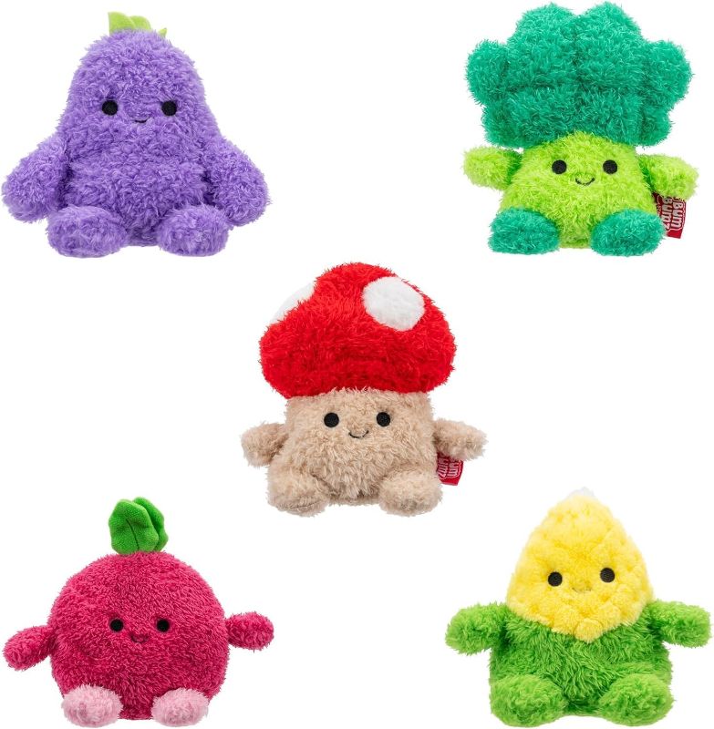 Photo 1 of BumBumz 4.5-inch RootBumz Plush 5-Pack - Stan Mushroom, Ronnie Radish, Bobby Broccoli, Colby Corn, and Erinn Eggplant Collectible Stuffed Toys - from The Makers of Original Squishmallows
