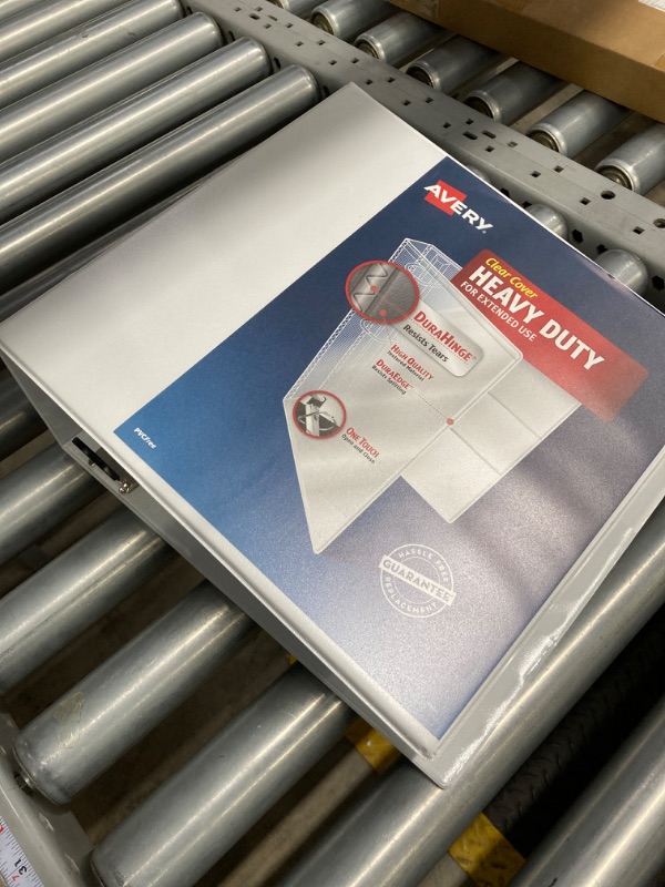 Photo 1 of Avery Heavy Duty View 3 Ring Binder, 4" One Touch Slant Ring, Holds 8.5" x 11" Paper, 1 White Binder (79704)