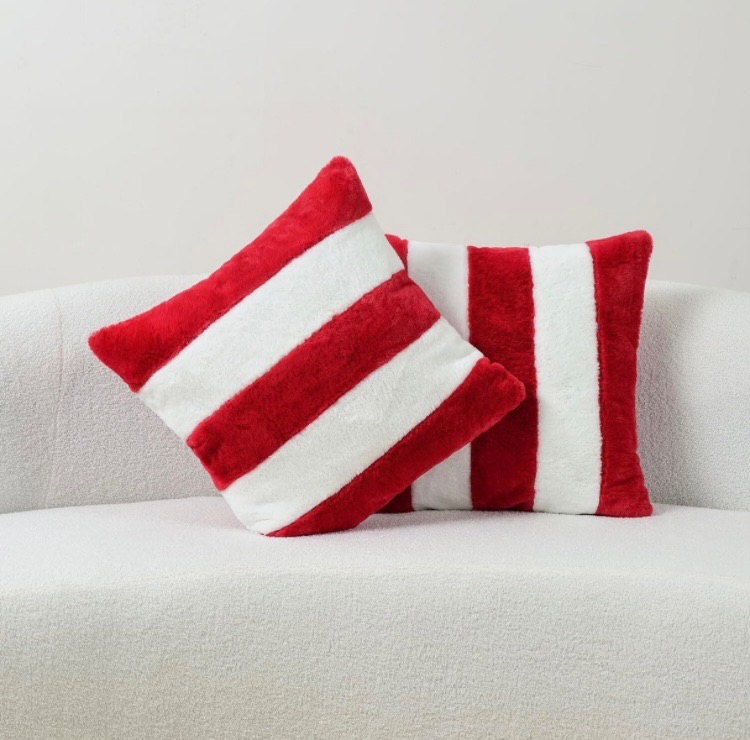 Photo 1 of 16x16 Red and WhiteThrow Pillow Covers Set of 2